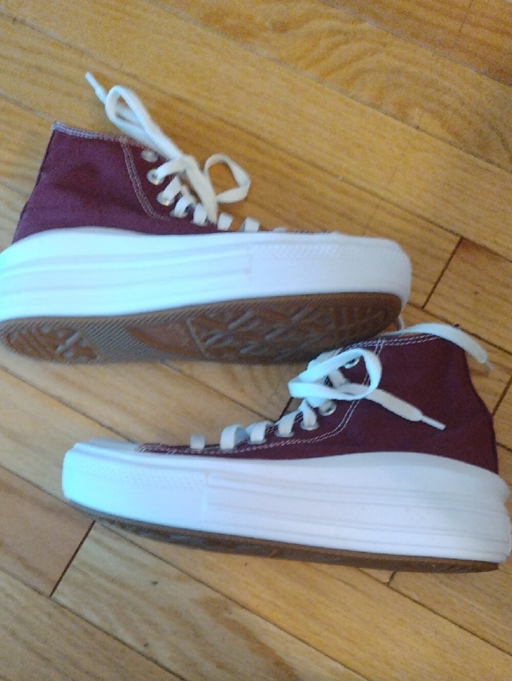 Converse Burgundy High-Top Platform Sneakers - Picture 2 of 6